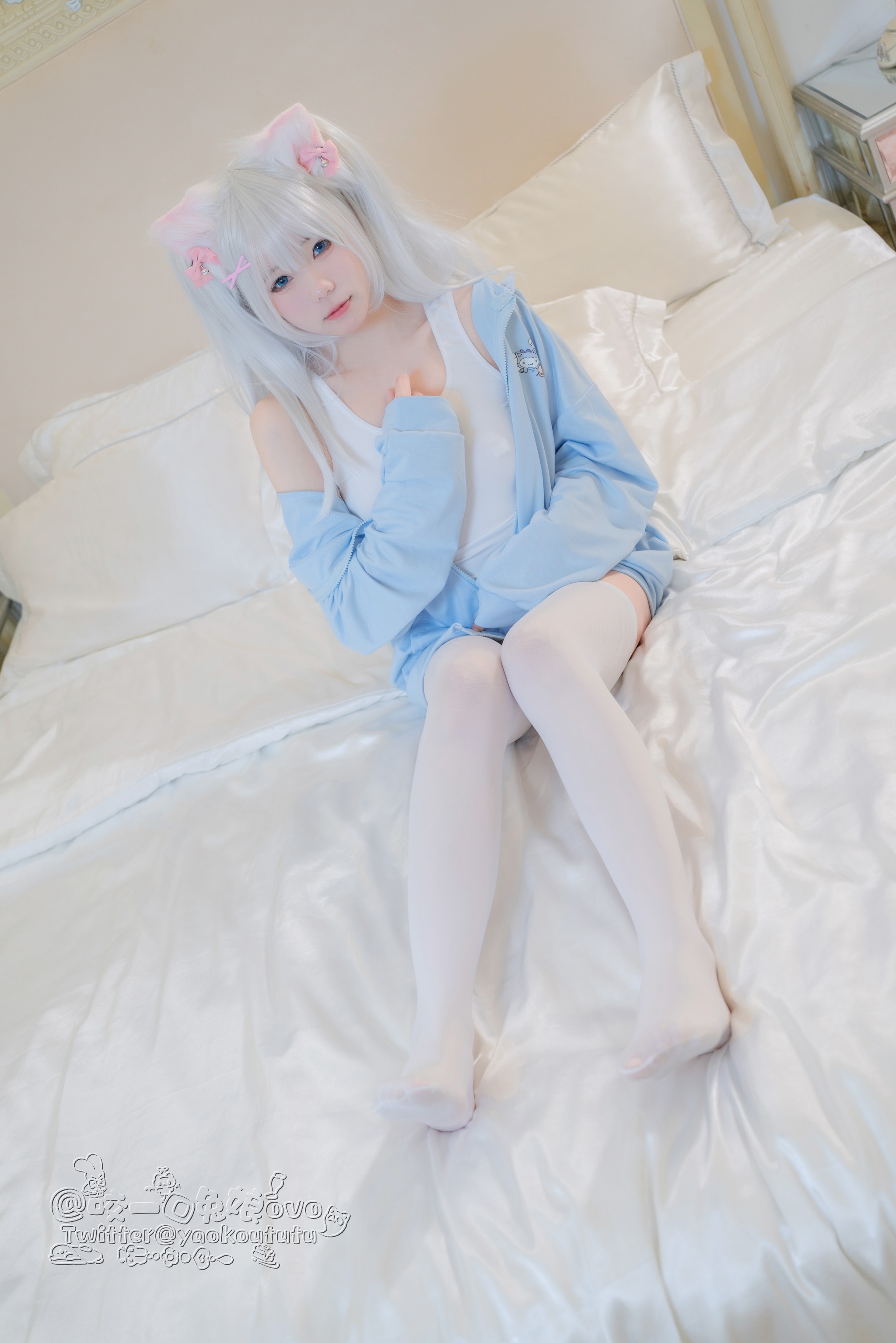 咬一口兔娘 - NO.006 (黏黏团子兔) 做你的猫 [56P1V]-XikXak